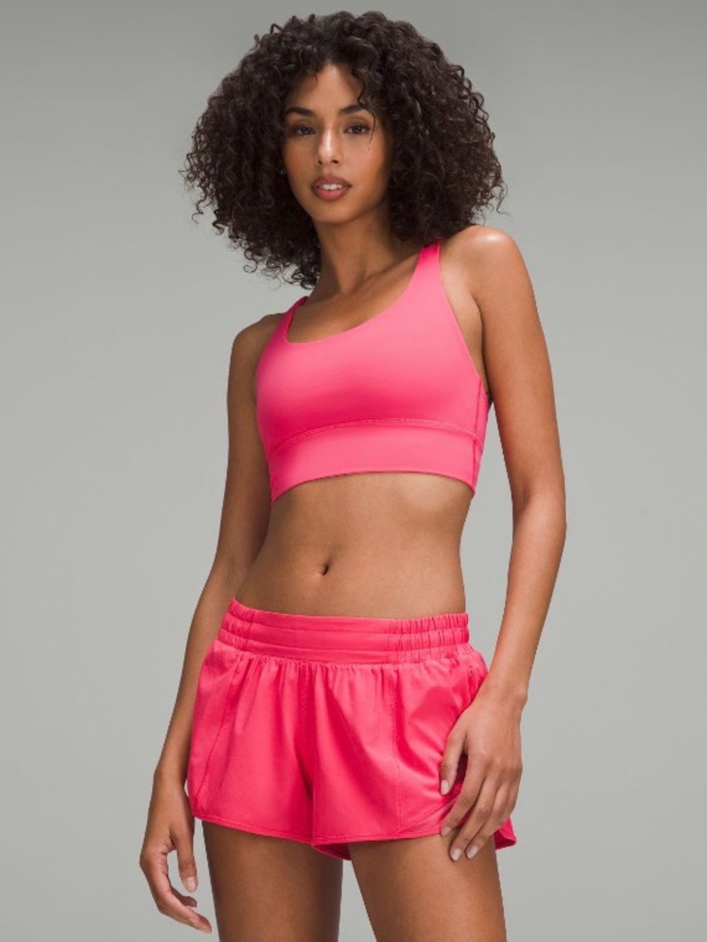 Lululemon glaze pink energy longline bra size 8